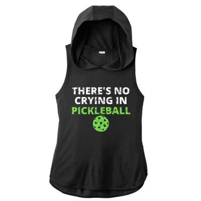 There's No Crying In Pickleball Paddles Sport Ladies PosiCharge Tri-Blend Wicking Draft Hoodie Tank