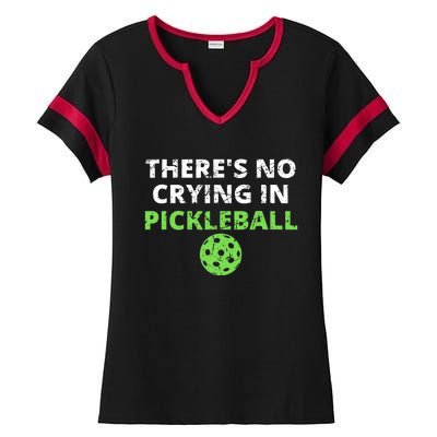 There's No Crying In Pickleball Paddles Sport Ladies Halftime Notch Neck Tee