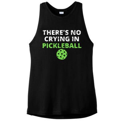 There's No Crying In Pickleball Paddles Sport Ladies PosiCharge Tri-Blend Wicking Tank