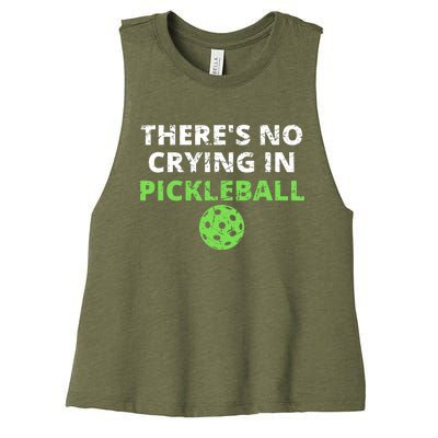 There's No Crying In Pickleball Paddles Sport Women's Racerback Cropped Tank