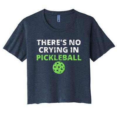 There's No Crying In Pickleball Paddles Sport Women's Crop Top Tee