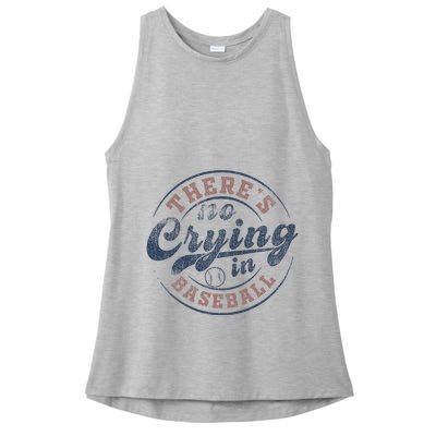 ThereS No Crying In Baseball Ladies PosiCharge Tri-Blend Wicking Tank