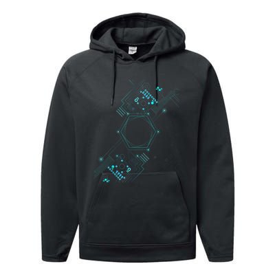 Tech Nerd Computer Geek Computer Circuit Engineer Gifts Performance Fleece Hoodie