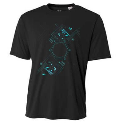 Tech Nerd Computer Geek Computer Circuit Engineer Gifts Cooling Performance Crew T-Shirt