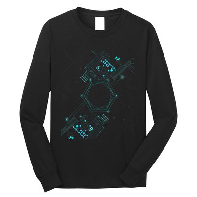 Tech Nerd Computer Geek Computer Circuit Engineer Gifts Long Sleeve Shirt