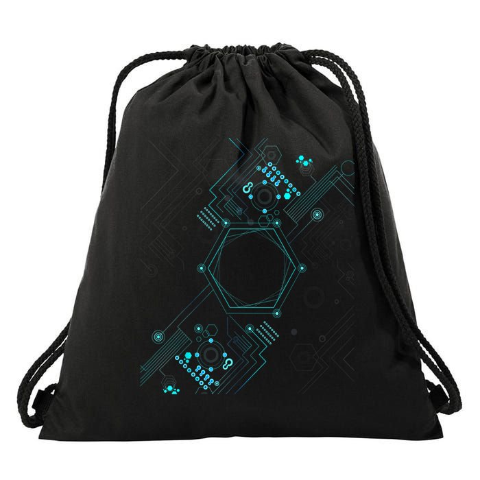 Tech Nerd Computer Geek Computer Circuit Engineer Gifts Drawstring Bag