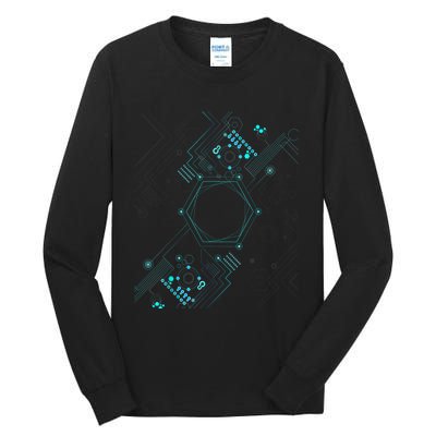 Tech Nerd Computer Geek Computer Circuit Engineer Gifts Tall Long Sleeve T-Shirt