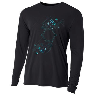 Tech Nerd Computer Geek Computer Circuit Engineer Gifts Cooling Performance Long Sleeve Crew