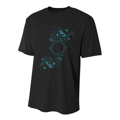 Tech Nerd Computer Geek Computer Circuit Engineer Gifts Youth Performance Sprint T-Shirt