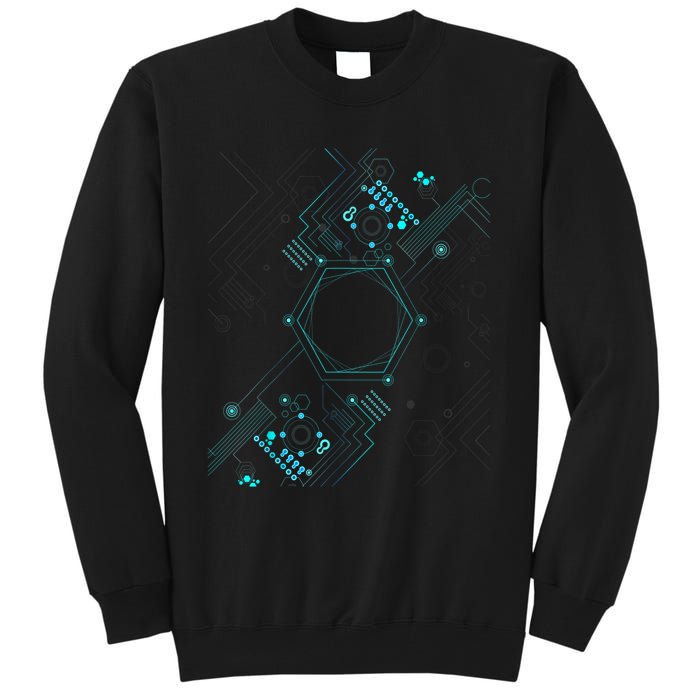 Tech Nerd Computer Geek Computer Circuit Engineer Gifts Tall Sweatshirt