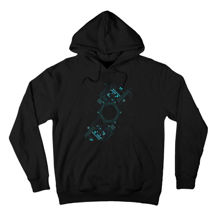 Tech Nerd Computer Geek Computer Circuit Engineer Gifts Tall Hoodie