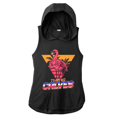 Team No Calves Flamingo Bodybuilding Gym Fitness Training Ladies PosiCharge Tri-Blend Wicking Draft Hoodie Tank