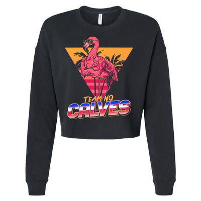 Team No Calves Flamingo Bodybuilding Gym Fitness Training Cropped Pullover Crew