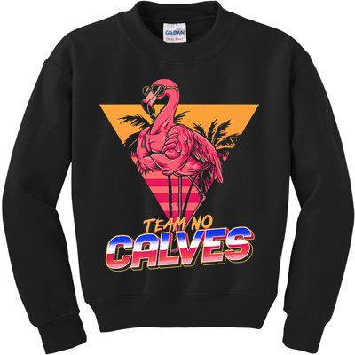 Team No Calves Flamingo Bodybuilding Gym Fitness Training Kids Sweatshirt