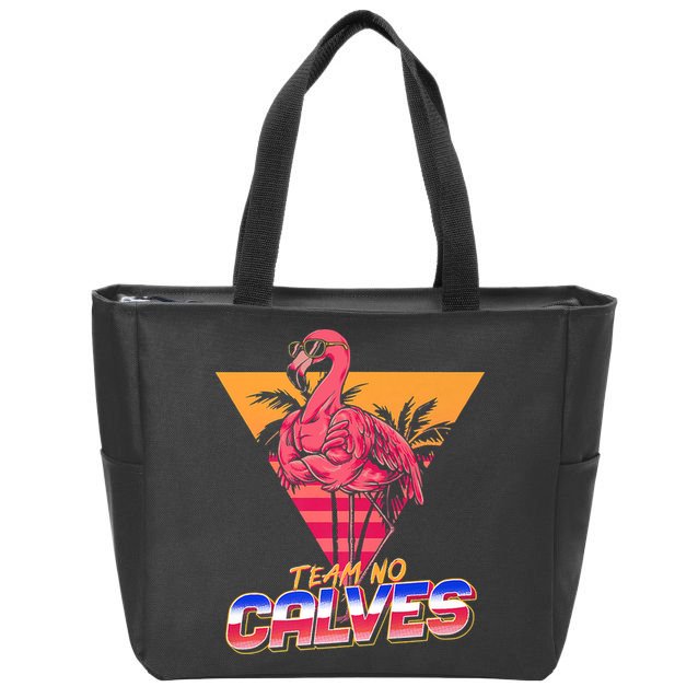 Team No Calves Flamingo Bodybuilding Gym Fitness Training Zip Tote Bag