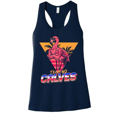 Team No Calves Flamingo Bodybuilding Gym Fitness Training Women's Racerback Tank