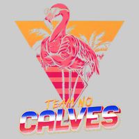 Team No Calves Flamingo Bodybuilding Gym Fitness Training Cooling Performance Crew T-Shirt