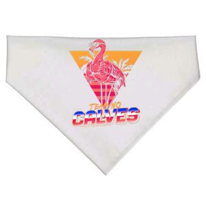 Team No Calves Flamingo Bodybuilding Gym Fitness Training USA-Made Doggie Bandana