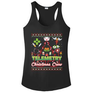 Telemetry Nurse Christmas Crew Tree Stethoscope Sweater Ugly Gift Ladies PosiCharge Competitor Racerback Tank