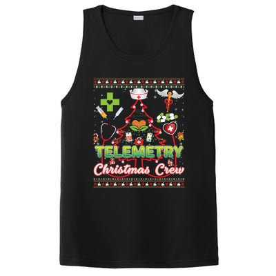 Telemetry Nurse Christmas Crew Tree Stethoscope Sweater Ugly Gift PosiCharge Competitor Tank