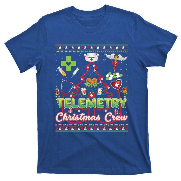 Telemetry Nurse Christmas Crew Tree Stethoscope Sweater Ugly Gift T-Shirt