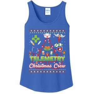 Telemetry Nurse Christmas Crew Tree Stethoscope Sweater Ugly Gift Ladies Essential Tank