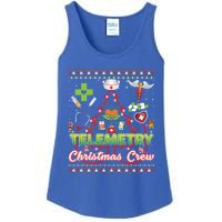 Telemetry Nurse Christmas Crew Tree Stethoscope Sweater Ugly Gift Ladies Essential Tank