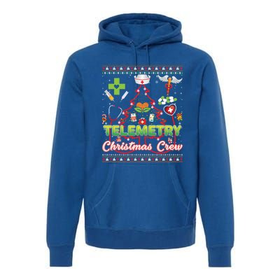 Telemetry Nurse Christmas Crew Tree Stethoscope Sweater Ugly Gift Premium Hoodie