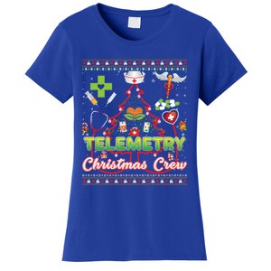 Telemetry Nurse Christmas Crew Tree Stethoscope Sweater Ugly Gift Women's T-Shirt