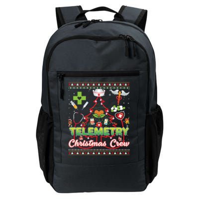 Telemetry Nurse Christmas Crew Tree Stethoscope Sweater Ugly Gift Daily Commute Backpack