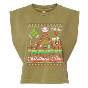 Telemetry Nurse Christmas Crew Tree Stethoscope Sweater Ugly Gift Garment-Dyed Women's Muscle Tee