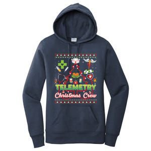 Telemetry Nurse Christmas Crew Tree Stethoscope Sweater Ugly Gift Women's Pullover Hoodie