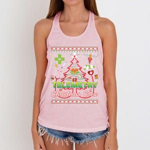 Telemetry Nurse Christmas Crew Tree Stethoscope Sweater Ugly Gift Women's Knotted Racerback Tank