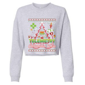 Telemetry Nurse Christmas Crew Tree Stethoscope Sweater Ugly Gift Cropped Pullover Crew