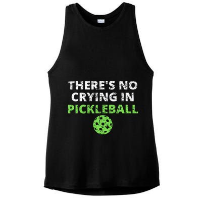 ThereS No Crying In Pickleball Paddles Sport Ladies PosiCharge Tri-Blend Wicking Tank