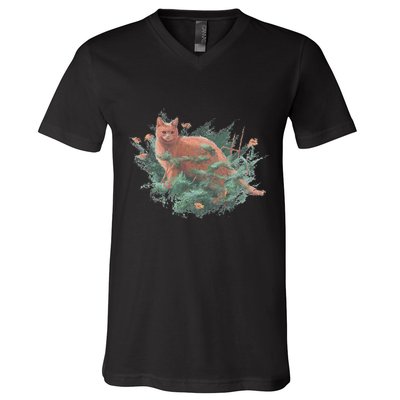 Threadless Nate Christenson Impressionist Cat V-Neck T-Shirt