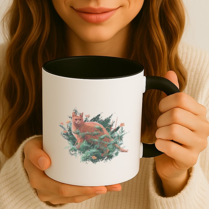 Threadless Nate Christenson Impressionist Cat Mug
