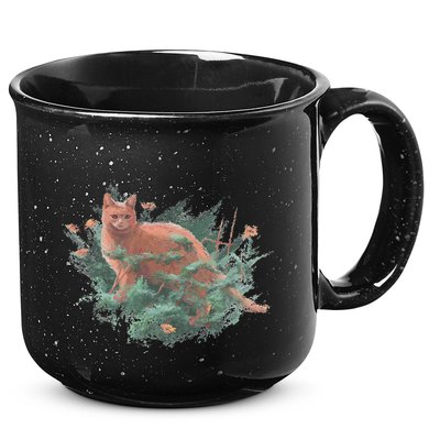 Threadless Nate Christenson Impressionist Cat 15oz Campfire Ceramic Mug