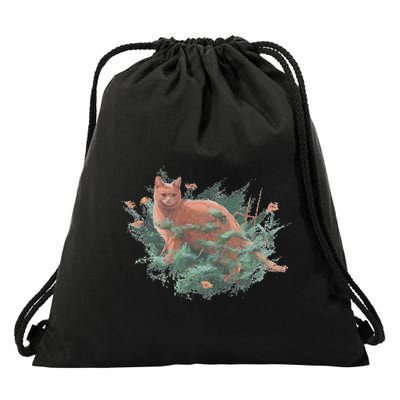 Threadless Nate Christenson Impressionist Cat Drawstring Bag