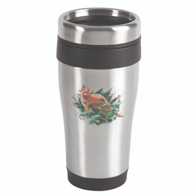 Threadless Nate Christenson Impressionist Cat 16oz Travel Tumbler