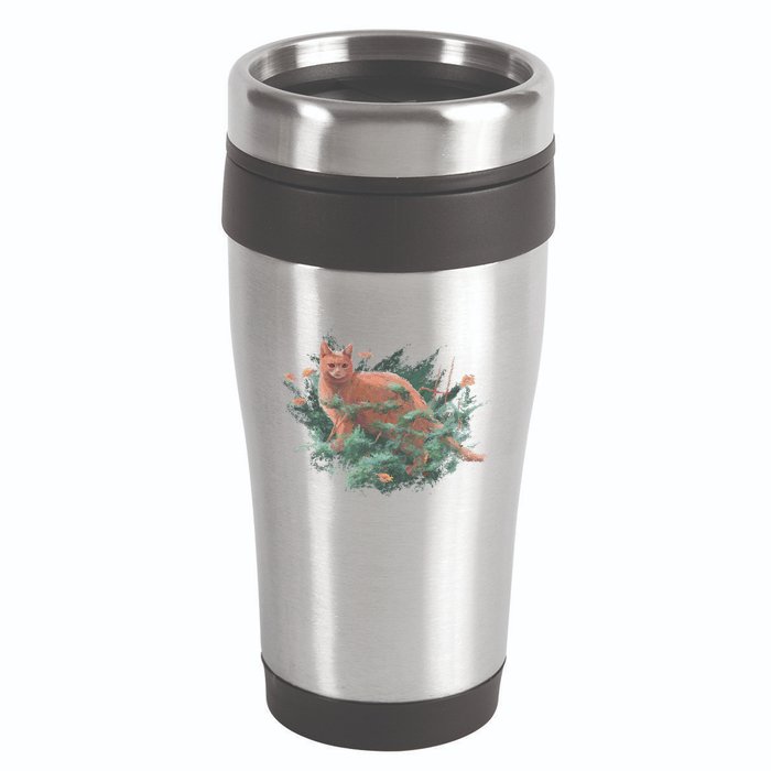 Threadless Nate Christenson Impressionist Cat 16oz Travel Tumbler