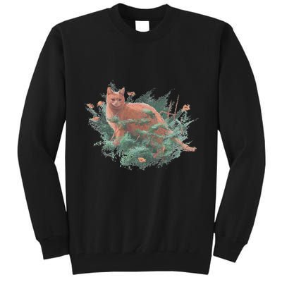 Threadless Nate Christenson Impressionist Cat Tall Sweatshirt