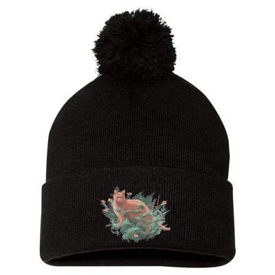 Threadless Nate Christenson Impressionist Cat Pom Pom 12in Knit Beanie