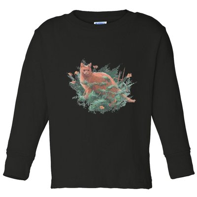 Threadless Nate Christenson Impressionist Cat Toddler Long Sleeve Shirt