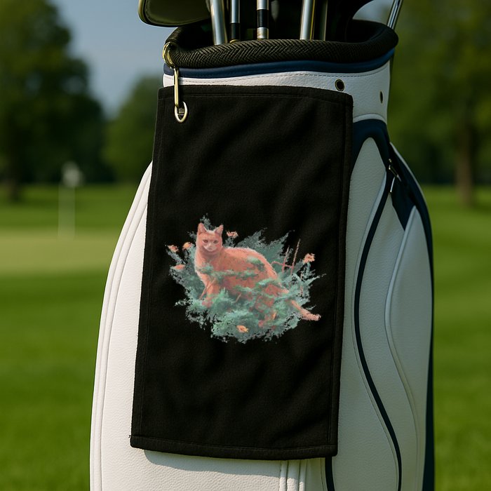 Threadless Nate Christenson Impressionist Cat Golf Towel