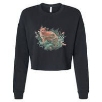 Threadless Nate Christenson Impressionist Cat Cropped Pullover Crew