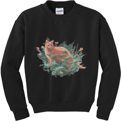 Threadless Nate Christenson Impressionist Cat Kids Sweatshirt