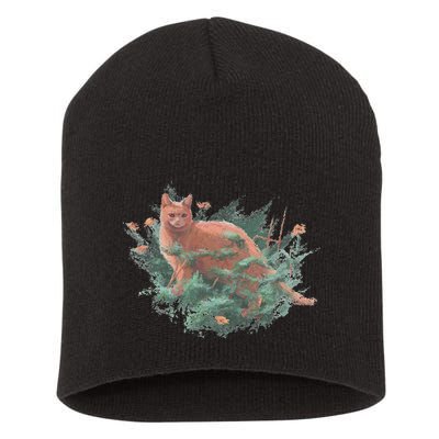 Threadless Nate Christenson Impressionist Cat Short Acrylic Beanie