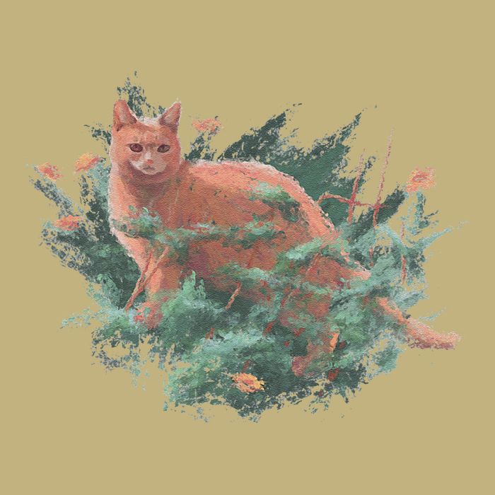 Threadless Nate Christenson Impressionist Cat Tall Long Sleeve T-Shirt
