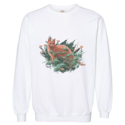 Threadless Nate Christenson Impressionist Cat Garment-Dyed Sweatshirt